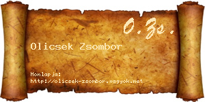 Olicsek Zsombor névjegykártya